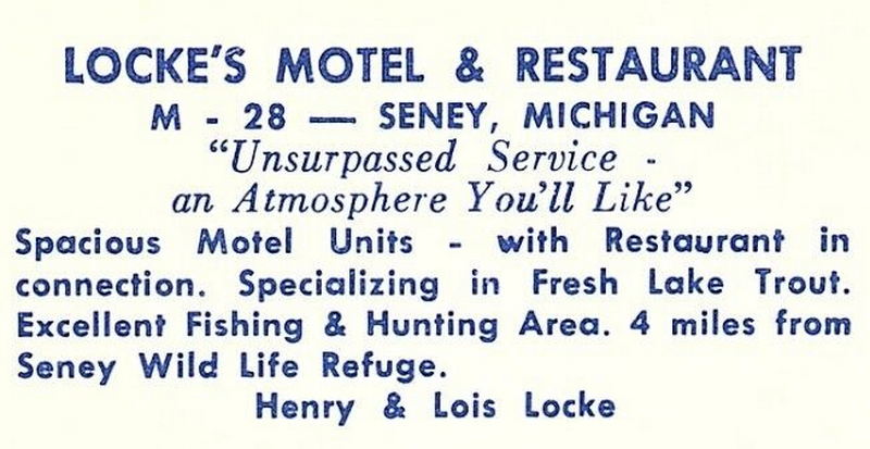 Lockes Motel & Restaurant (Seney Country Inn) - Vintage Postcard (newer photo)